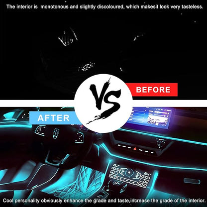 Interior Car LED Strip Lights with APP Control, RGB Ambient Lighting Kit with 118 inches Fiber Optic, 16 Million Colors Neon Strip USB Music Sync Atmosphere LED for Vehicles