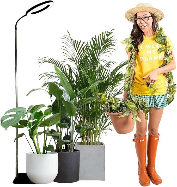 LED Grow Light for Indoor Plants, Full Spectrum led Grow Light,55 inches Adjustable Height,Growing Lamp with Timer,Dimmable Brightness, Ideal for Tall Plants