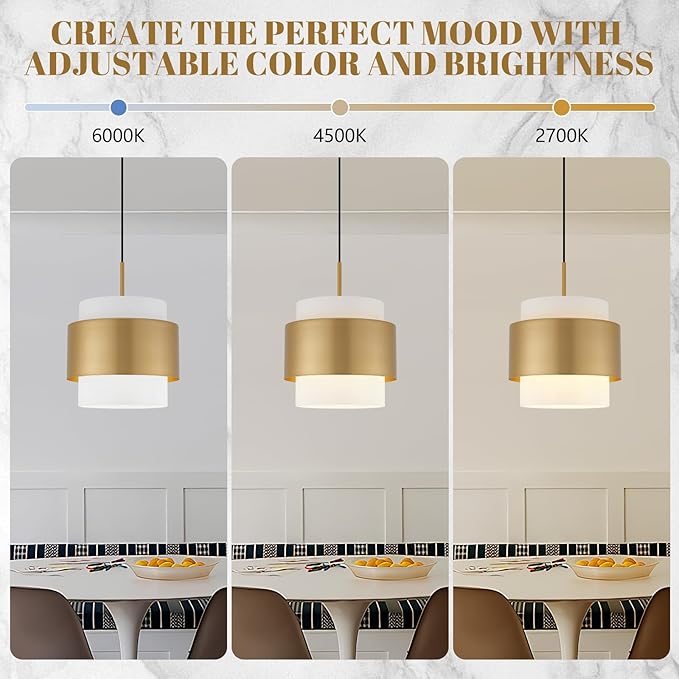 9.8" Modern Pendant Lights, Pendant Lights Kitchen Island with Milky White Glass Lampshade, Farmhouse Pendant Lighting for Dining Room Hallway Porch, 2 Pack