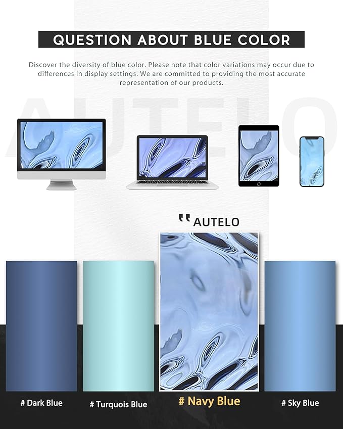 AUTELO Blue Pendant Lights Kitchen Island, 10" Hammered Glass Pendant Lights, Modern Pendant Light Fixtures in Matte Black Finish, Hanging Lamp for Dining Room, Kitchen Sink, H9164 BU