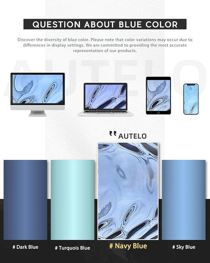 AUTELO Blue Pendant Lights Kitchen Island, 10" Hammered Glass Pendant Lights, Modern Pendant Light Fixtures in Matte Black Finish, Hanging Lamp for Dining Room, Kitchen Sink, H9164 BU