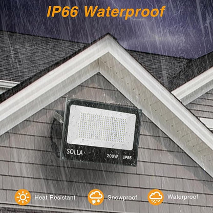 2 Pack 200W Led Flood Light, 20000lm 6000K Daylight White Outdoor Flood Lighting, Indoor Flood Light Fixture Landscape Security Floodlight Spotlight for Yard, Garden, Garage, Rooftop