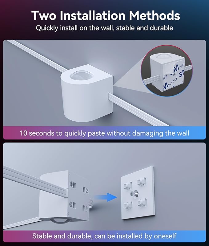 DeckTok 12-Light RGBCW Wall Sconce Light, Up/Down Bedroom Wall Lights, Music Sync, DIY-Styling Color-Changing Wall Lamps for Living Room Party Home Decor, Works with Alexa/Google Assistant, 31.8ft