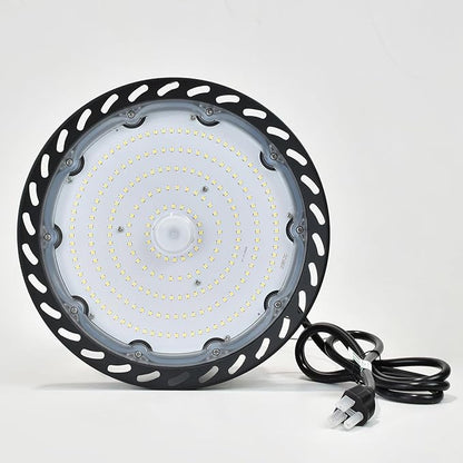 LED High Bay Light 150W 21000LM 5000K, LED Shop Lights for Garage Super Bright with 110-277V US Plug 5’ Cable Waterproof UFO Commercial Warehouse Workshop Factory Area Lighting Fixture, 2 Pack