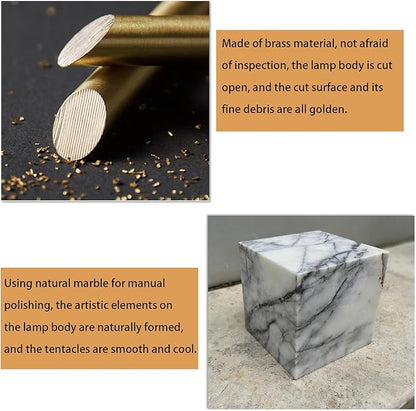 Natural Stone Pendant Lights Kitchen Island, Black Pendant Light Fixtures, Pendant lamp Marble Cylinder Shade Brass with Black Rubbed Gold Finish for Bedroom Bathroom Dining Room Living Room