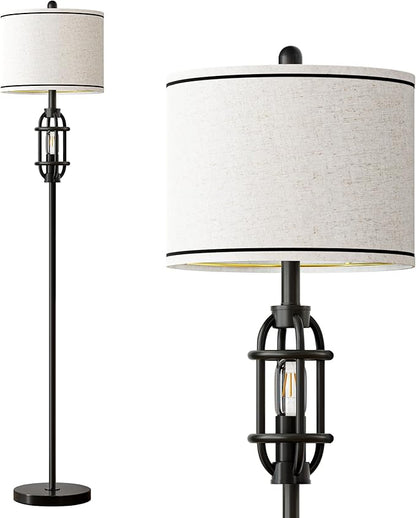 G-SAFAVA 62.5" Floor Lamp for Living Room Industrial Black Standing Tall Lamps for Bedroom Mid Century Modern Corner Floor Lamps for Office Nursery Reading Light Room Lamp, Bulbs Included