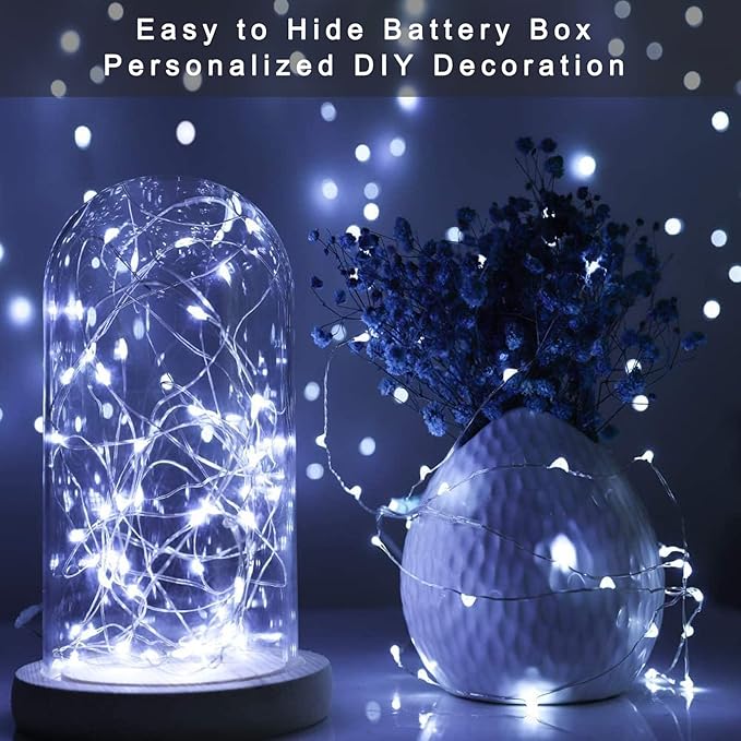 Ostwiki Cool White Fairy Lights Battery Operated String Lights 6 Pack Mini Lights, 20 LED 7ft Twinkle Firefly Starry Lights for DIY Craft Mason Jar Bedroom Wedding Party Table Christmas Decoration