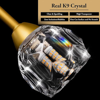 9-Light Sputnik Chandeliers, Gold Dining Room Light Fixture Over Table, Modern Crystal Chandelier, Brass Farmhouse Ceiling Light Fixture Hanging for Kitchen Island Living Room Bedroom Hallway