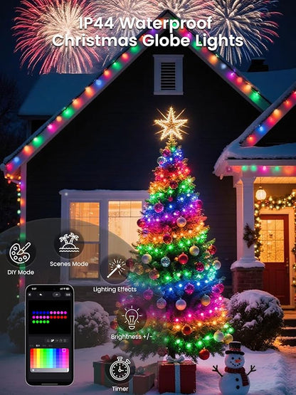 Smart Color Changing String Lights for Bedroom, 33FT 66LED App Control LED Globe Fairy Lights with Remote, Twinkle Light Indoor Outdoor for Girl's Room Party Classroom Decorations