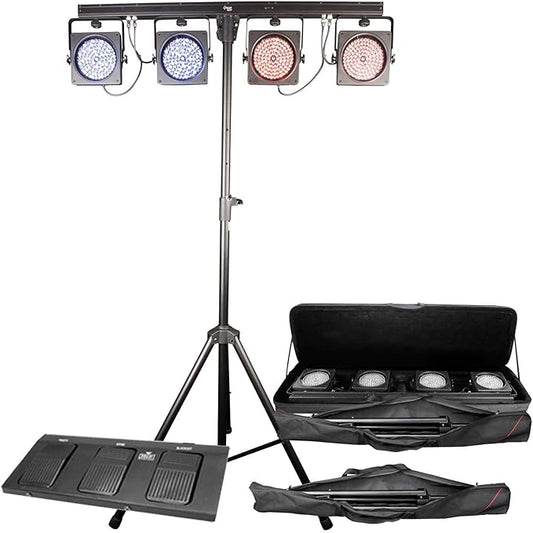CHAUVET DJ – 4Bar ILS LED Wash Light System | 15-Channel DMX-512 RGB Control, 4 Adjustable PAR Heads | Tripod Stand, Wireless Foot Switch & Carry Bags Included | D-Fi USB Compatible