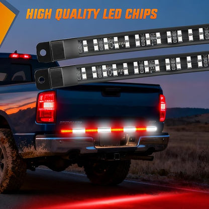 Nilight 49 Inch Emergency Strobe Light Strips with Controller, 288LED Flashing Warning Hazard Safety Rear Window Tailgate Lights for Truck Trailer Construction Plow Pickup Tow SUV Vehicles, Red White