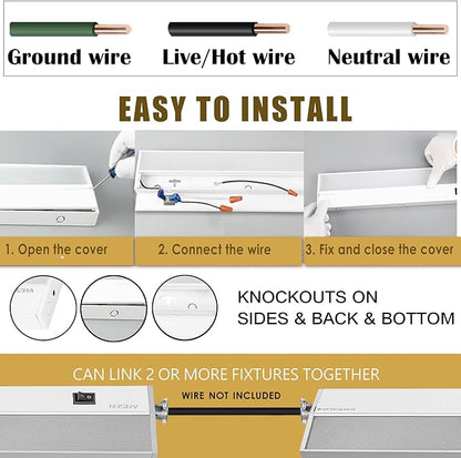 Ansen 2Packs of Under Cabinet Lighting Hardwired, 36in 22W 1426LM Dimmable Led Light for Kitchen/Closet, CRI 92+, R9 90+, 5 Color Temperature, 2700K-5000K(Warm White, Cool White, Daylight)