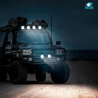 Nilight LED Light Pods 2 PCS 3 Inch 9LED Flood Beam Super Slim Square Offroad Driving Side Ditch Lights Built-in EMC for Tractor Truck Motorbike Boat ATV
