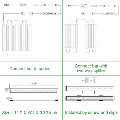 AIBOO LED Under Cabinet Lighting Kit, Plug in Strip Lights with Dimmer Switch for Kitchen Cabinet Counter, Closet, Bedroom Lighting（24w-8 Bars kit-2700K)