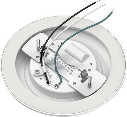 Kichler Horizon LED Downlight in White, 6.4" Flush Mount Interior Dimmable Light, 3000K, Wet Rated Integrated LED, (6.4" W x 1.3" H), 43873WHLED30, White