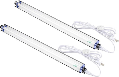2 Pack SunBESTer LSF8181 Fluorescent T5 18“ 18W Single Strip Grow Lights w 2" Wide Mirror Reflector and 6500K and 2000 Lumens, Great for Seeding and VegGrow! (2, 18")