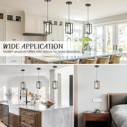 3 Pack Black Pendant Lights Kitchen Island, Industrial Island Lights for Kitchen with Durable Metal Shades, Kitchen Island Lighting for Dining Room, Entryway, Restaurant