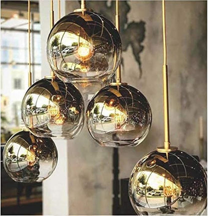 Gradient Color Glass Pendant Light,Modern Glass Hanging Light Chandelier Light (Gold, 30cm)