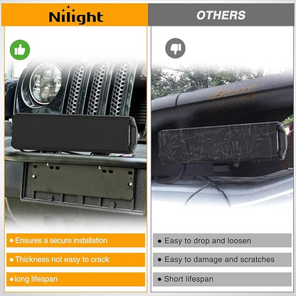 Nilight 12 Inch LED Light Bar Cover 2 PCS Black Protective Covers Durable Polycarbonate Lens Waterproof Dustproof Scratch-Proof for Double-Row Lights Off Road Driving Lighting