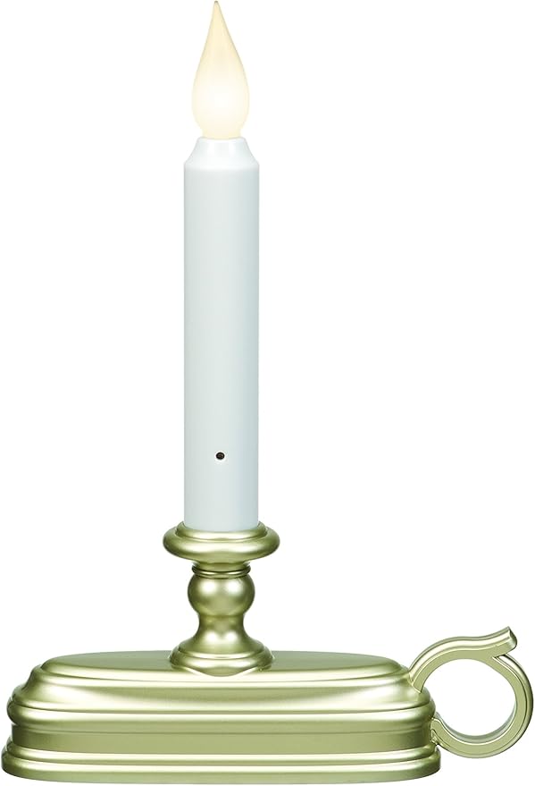 Xodus Innovations FPC1325P-6 Battery Operated LED Window Candle with New Hot Spot Technology and Dusk to Dawn Sensor and Choice of Amber or White Flame, Pewter/Silver