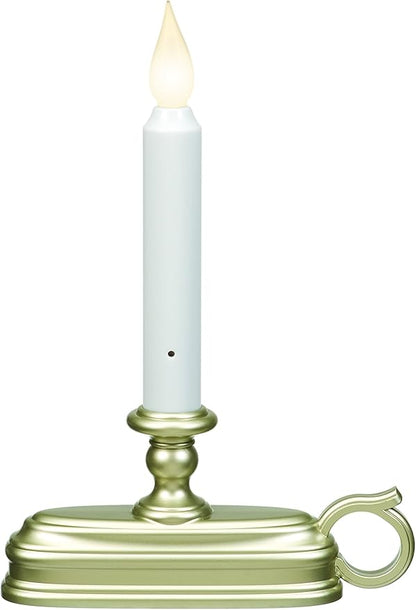 Xodus Innovations FPC1325P-6 Battery Operated LED Window Candle with New Hot Spot Technology and Dusk to Dawn Sensor and Choice of Amber or White Flame, Pewter/Silver