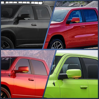 Nilight Side Mirror Marker Light Switchback Amber Turn Signals White Puddle Lights Smoked Lens Plug and Play Compatible With 2009-2018 Ram 1500 2500 3500 2009-2022 Classic