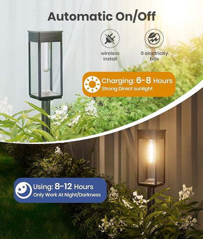 ALFIOT Solar Pathway Lights Outdoor, 12 Pack Bright Solar Lights Outdoor, Auto On/Off, IP65 Waterproof Landscape Lighting for Yard Patio Walkway Driveway Pathway (Warm White)