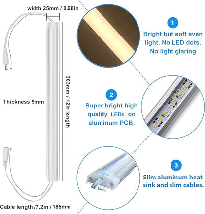 Litever Under Cabinet LED Lights Kit Dimmable by AC in-Wall Dimmer. Plug or Direct Wire LED Driver. Super Bright Linkable Lighting Strip for Kitchen Cabinets Counter. 35W 2000 Lumen. Warm White 3000K