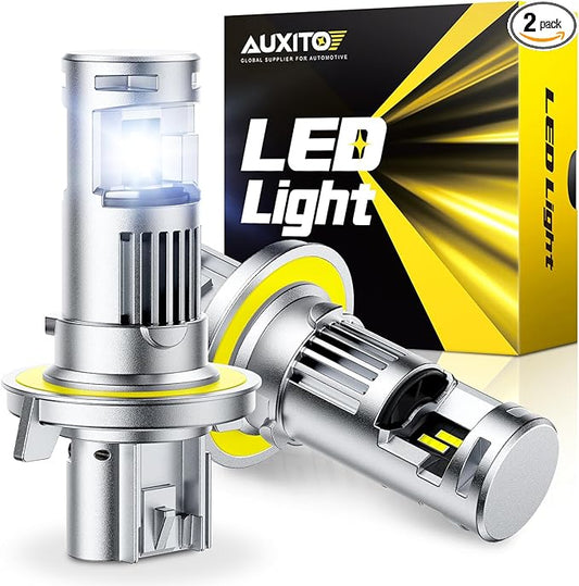 AUXITO H13 Bulb-44000 Lumen 6500K White, OEM Mini Size, Easy Plug & Play Installation, Halogen Fog Light Replacement, Error-Free CANBUS System, Pack of 2