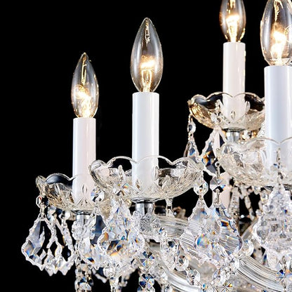 Large Silver Modern Crystal Chandelier Light Fixtures - 24 Lights, Maria Theresa Crystal Pendant Light Foyer Chandelier Fixtures for Staircase Hallway Living Room Entryway