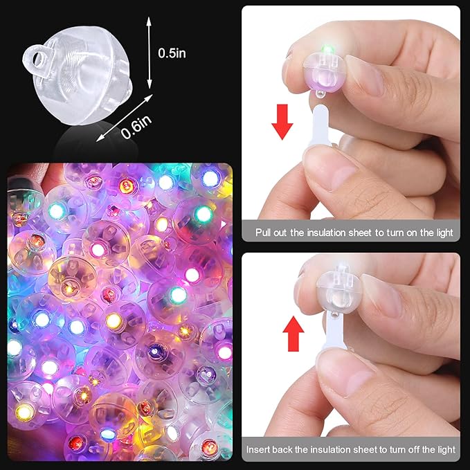 100PCs Mini Led Lights with Hook, Waterproof Round Tiny Led Light for Party Decorations Neon Party Light for Birthday Party and Wedding Decoration Multi-Colored