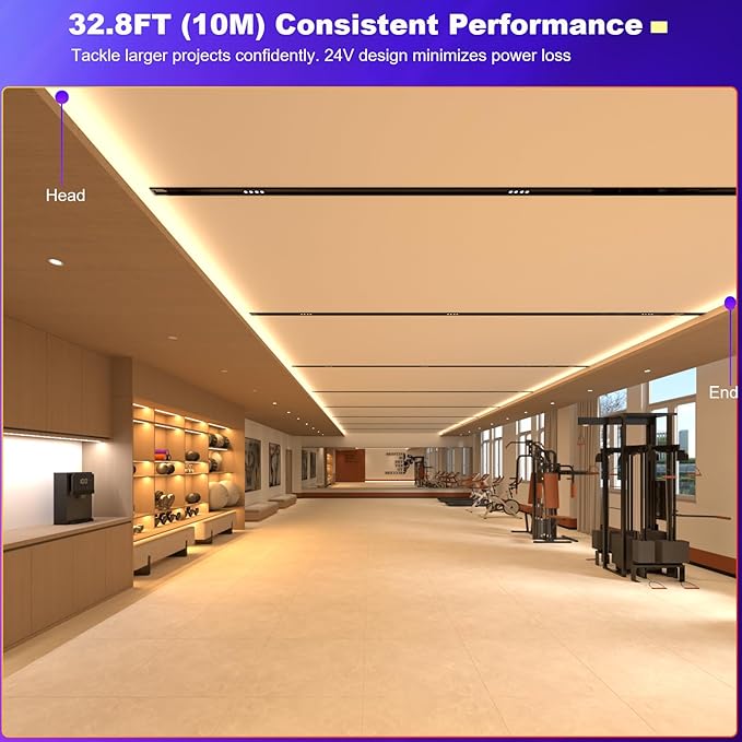 JOYLIT 32.8FT/10M COB LED Strip Lights RGBW, 24V RGB+3000K Warm White Color Changing Flexible Dimmable Tape Light, No Dark Spots, 784LEDs/M High Density Cuttable Adhesive LED Strip for Indoor