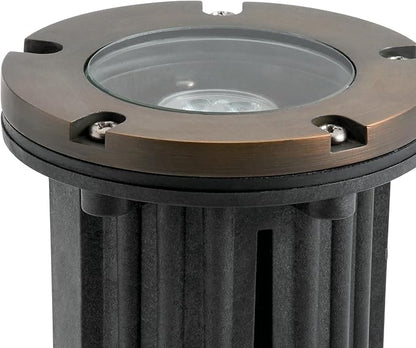 Kichler 12V In-Ground Brass Trim in Centennial Brass, Durable Landscape Lighting Accessory, 15495CBR