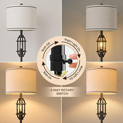 G-SAFAVA 62.5" Floor Lamp for Living Room Industrial Black Standing Tall Lamps for Bedroom Mid Century Modern Corner Floor Lamps for Office Nursery Reading Light Room Lamp, Bulbs Included