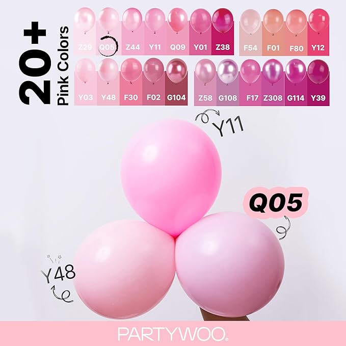 PartyWoo Baby Pink Balloons 145 pcs Different Sizes of 18 12 10 5 Inch Pastel Pale Light Pink Balloons Arch Kit Garland for Baby Shower Gender Reveal Birthday Princess Party Decorations Pink-Q05