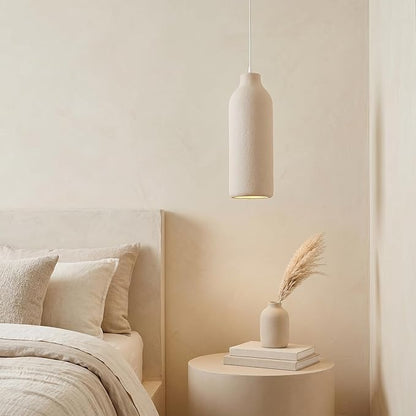 JAYMP Wabi Sabi Pendant Light for Dining Room Kitchen Island Light Hallway Restaurant Hanging Lamp E26 Base Japanese Style Wine Bottle Shape Lighting Fixture, 1 Pack (Light Brown,B Shape, D18×H50cm)