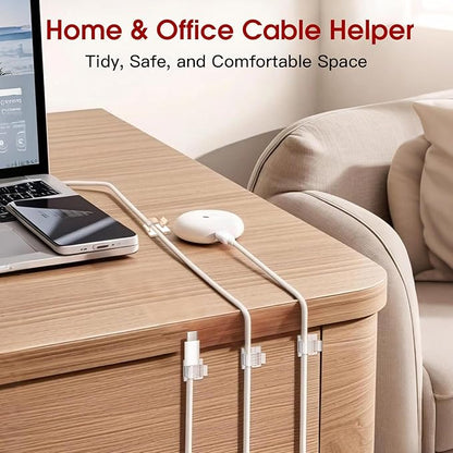 Latoxcaa 120PCS Heavy-Duty Adhesive Cable Clips, Clear Traceless Cord Organizer & Wire Holders for Wall, Desk, Car, LED Strips and Outdoor Lights (Small)