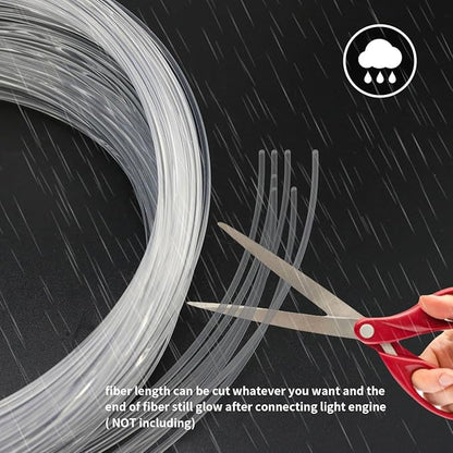 AZIMOM PMMA Plastic 100pcs 0.03in9.8ft End Glow Fiber Optic Cable Strands Roll for Star Sky Ceiling All Kind LED Light Engine Driver