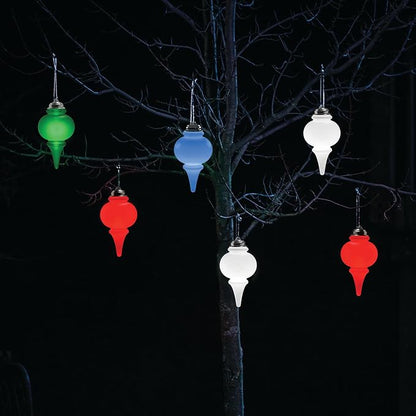 Xodus Innovations WP610-3 Battery Powered 8 inch LED Finial Ornaments, Pulsing Action, Dusk Sensor (Pack of 3), Blue