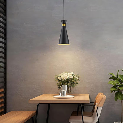 2026 New Black Gold Pendant Lights Kitchen Island Lights for Kitchen, 5.9"W Small Modern Island Lighting Fixtures 1-Light Single Farmhouse Adjustable Hanging Pendant Light Fixtures for Bar Sink, 13“H