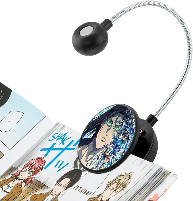 WITHit Clip On Book Light – Dimmable LED Reading Light for Books and eBooks, Reduced Glare, Portable, Cute Bookmark Light for Kids & Adults, Batteries Included (Eren Pathways, Attack on Titan)