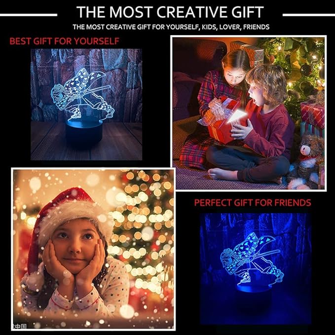 Cute Demon Slayer Agatsuma Zenitsu Anime Figure Character 3D LED Optical Illusion Sleep Night Light with Remote 16 Colors Bedroom Decor Table Lamp Birthday Xmas Gifts for Child Kids
