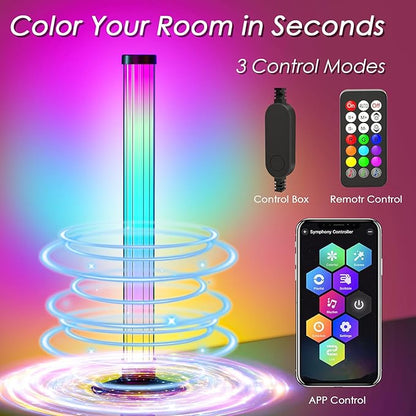 360° Smart Light Bar, RGB Light Bars, Crystal Ambient Mood Light with 16 Million Colors, 213 Preset & 8 Scene Modes, Music Sound Sync, 3 Modes Control, RGB & IC Backlight for TV/Monitor/Gaming/Room
