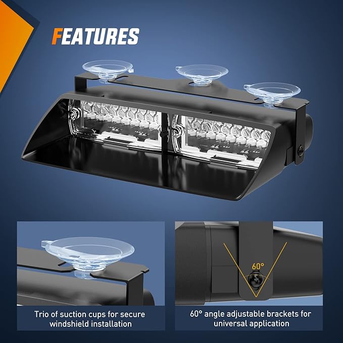 Nilight Green Emergency Strobe Lights Windshield Hazard Warning Safety Flash Light with Suction Cups Super Bright LED Lights for Police Enforcement Firefighters Vehicle Truck