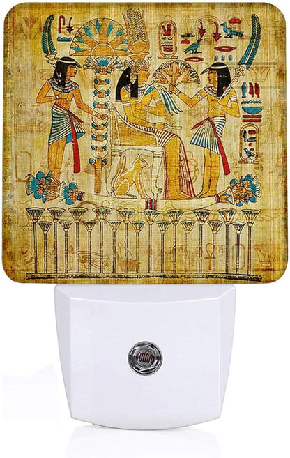 LED Night Light Lamp with Smart Sensor Dusk to Dawn Sensor,Ancient Egyptian Papyrus Night Light Daylight White,0.5W Plug-into Wall for Adults,Bedroom,Bathroom,Hallway,Kitchen