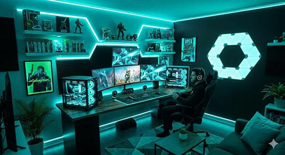 20 Feet Teal Led Lights Strip Indoor Rope Lights Easy DIY Cuttable Strip Lights for Fish Tank Bar Room Bathroom Living Room Kitchen Ceiling Wall Vanity Mirror Decor