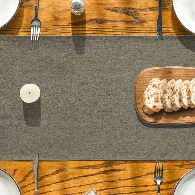 Artoid Mode Coffee Brown Table Runner, Seasonal Fall Washable Kitchen Dining Table Decoration for Home Party Decor 13x108 Inch