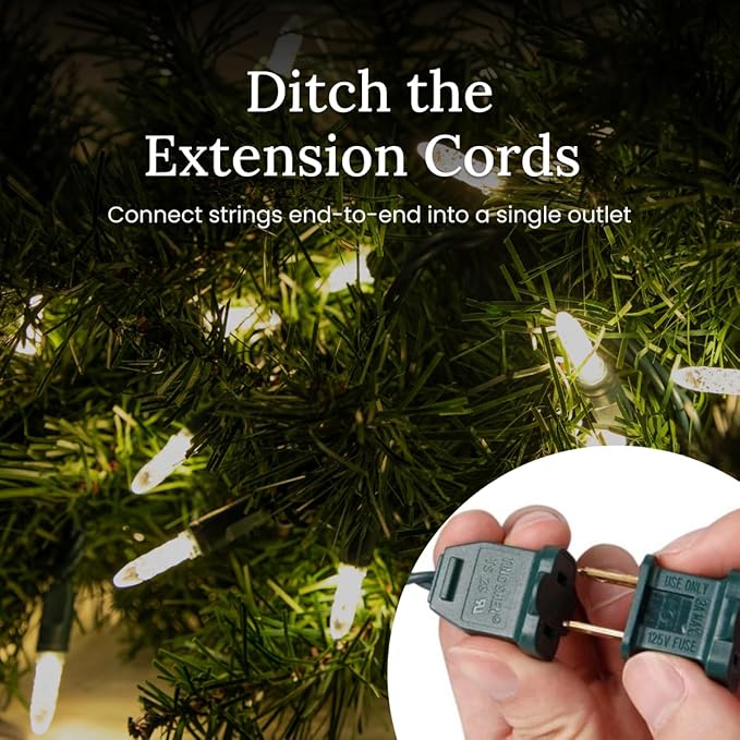 Pro Christmas M5 LED Christmas Lights - 70 Count Mini 5mm String Lights - Professional Grade Indoor/Outdoor Commercial Holiday Light Set for Trees, Bushes, & Décor - Green