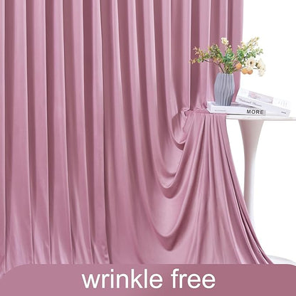Dusty Pink Backdrop Curtain for Parties Wedding Wrinkle Free Pink Photo Curtains Backdrop Drapes Fabric Decoration for Birthday Party Baby Shower 5ft x 7ft,2 Panels