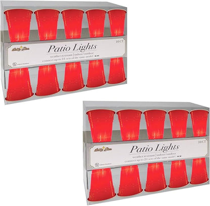 Brite Star 11ft Red Party Cup String Light Set - Christmas Party Decor, College Graduation Party, Dorm Beer Pong - 10 Lights, Novelty String Lights Room Decor